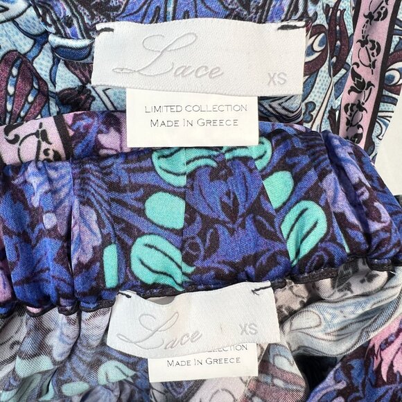 Lace the Label Purple Garden Top & Maxi Skirt set satin Luxury Resort Paisley XS - Picture 5 of 16